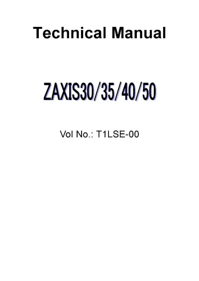 Hitachi ZAXIS30, ZAXIS35, ZAXIS40, and ZAXIS50 Mini Excavator Workshop Manual (1LST-01–02-004)