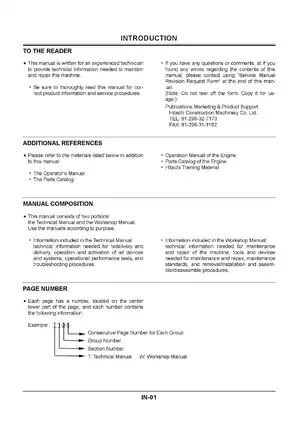 Hitachi ZAXIS30/35/40/50 Technical & Workshop Manual Preview image 2