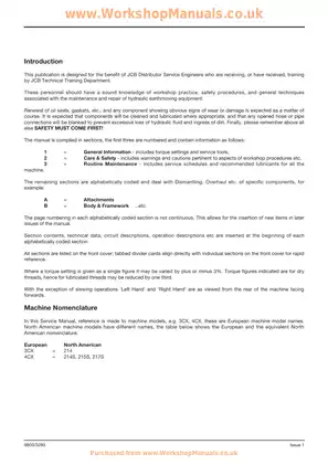 JCB 3CX, 4CX, 214, 215, 217 Backhoe Loader service manual Preview image 2