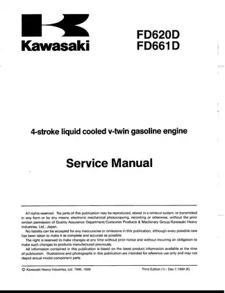 Kawasaki FD620D, FD661D engines service manual Preview image 5
