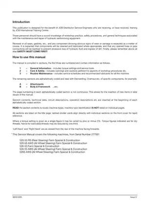 JCB 520-55 and 526-55 Service Manual - Comprehensive Guide for Operators and Technicians Preview image 2