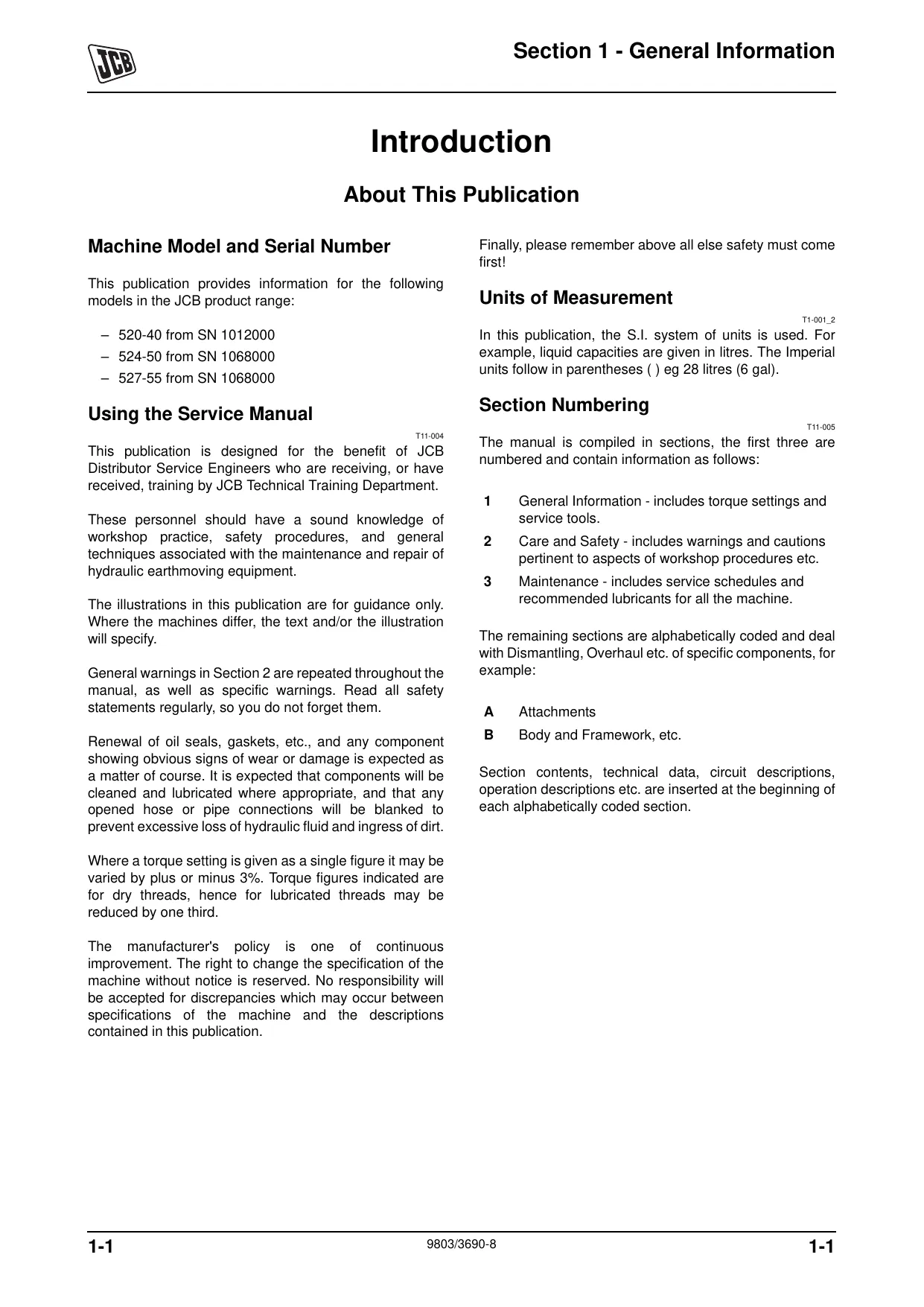 JCB 520-40, 524-50, 527-55 telescopic handler manual Preview image 5