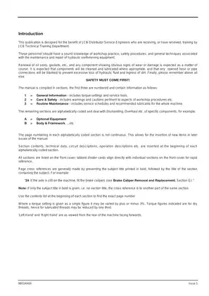 JCB JS200/JS240 Excavator Service Manual and Maintenance Guide Preview image 2