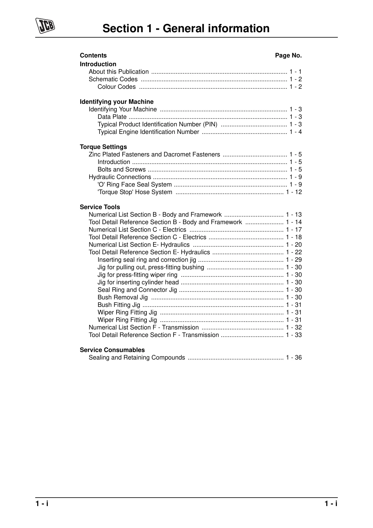 JCB JS200, JS210, JS220, JS260 tracked excavator manual Preview image 3