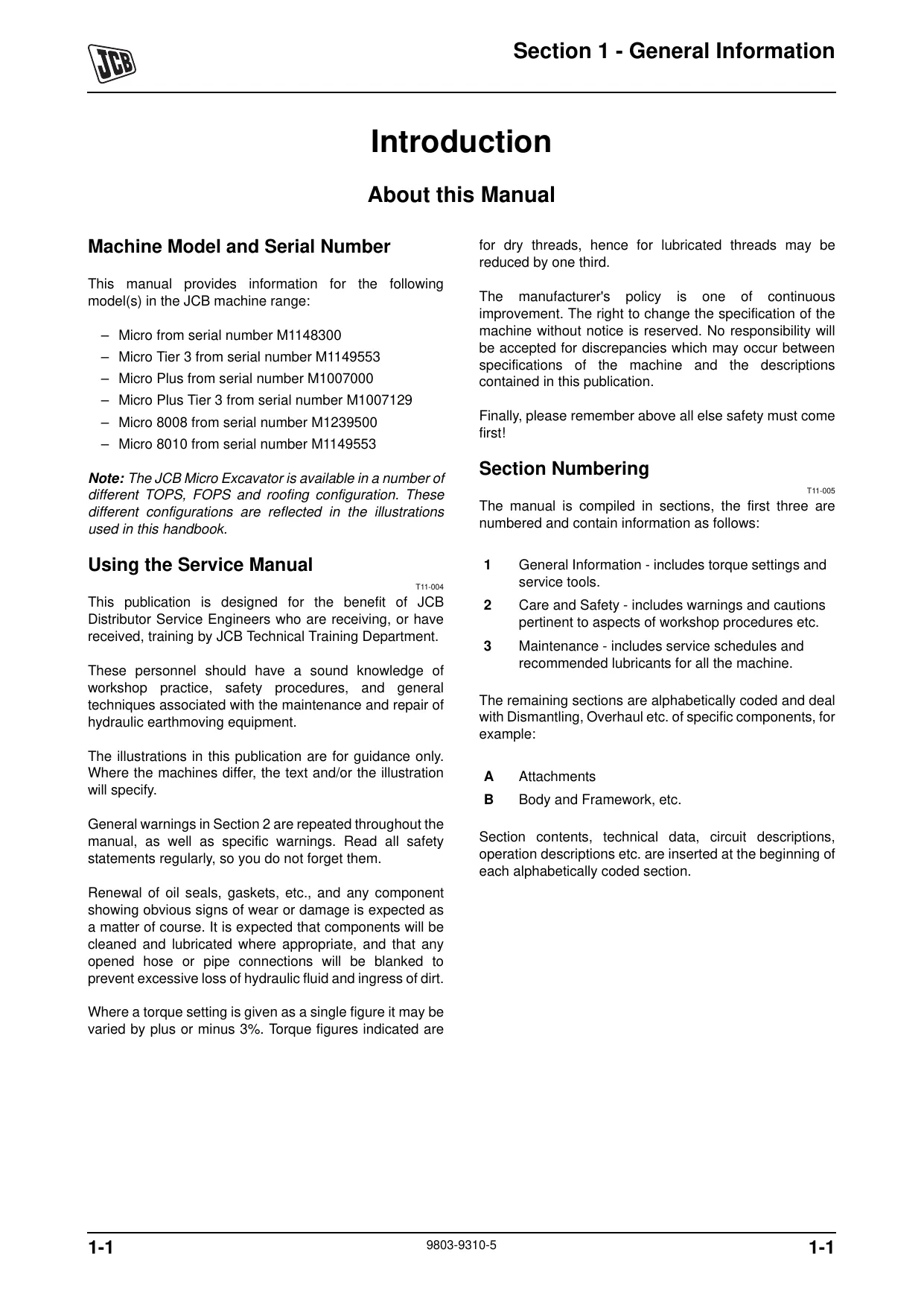JCB Micro, Micro Plus, 8008, 8010 excavator manual Preview image 5