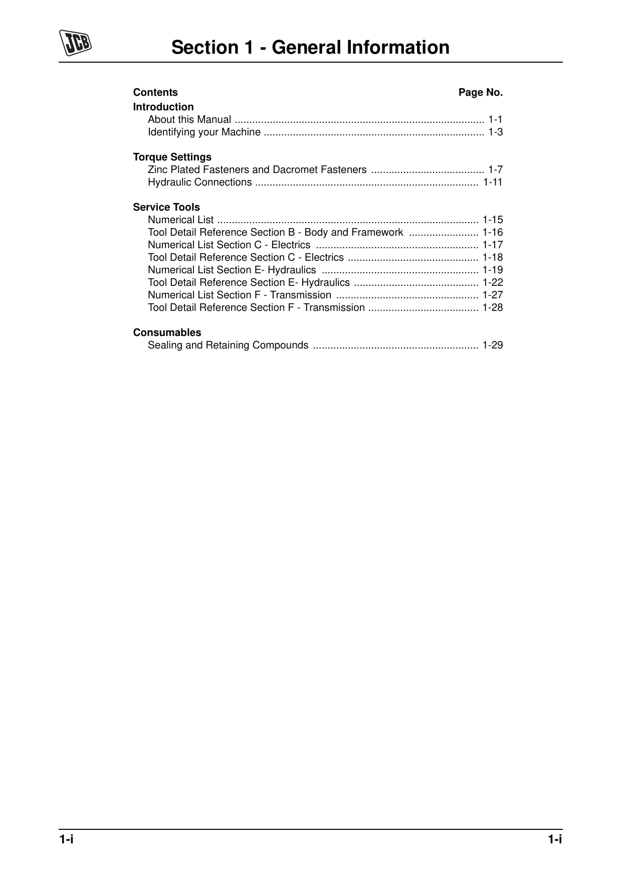 JCB Mini CX Backhoe Loader manual Preview image 3