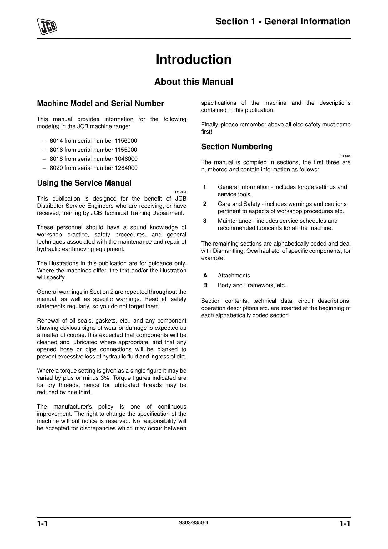 JCB 8014, 8016, 8018, 8020 mini excavator manual Preview image 5