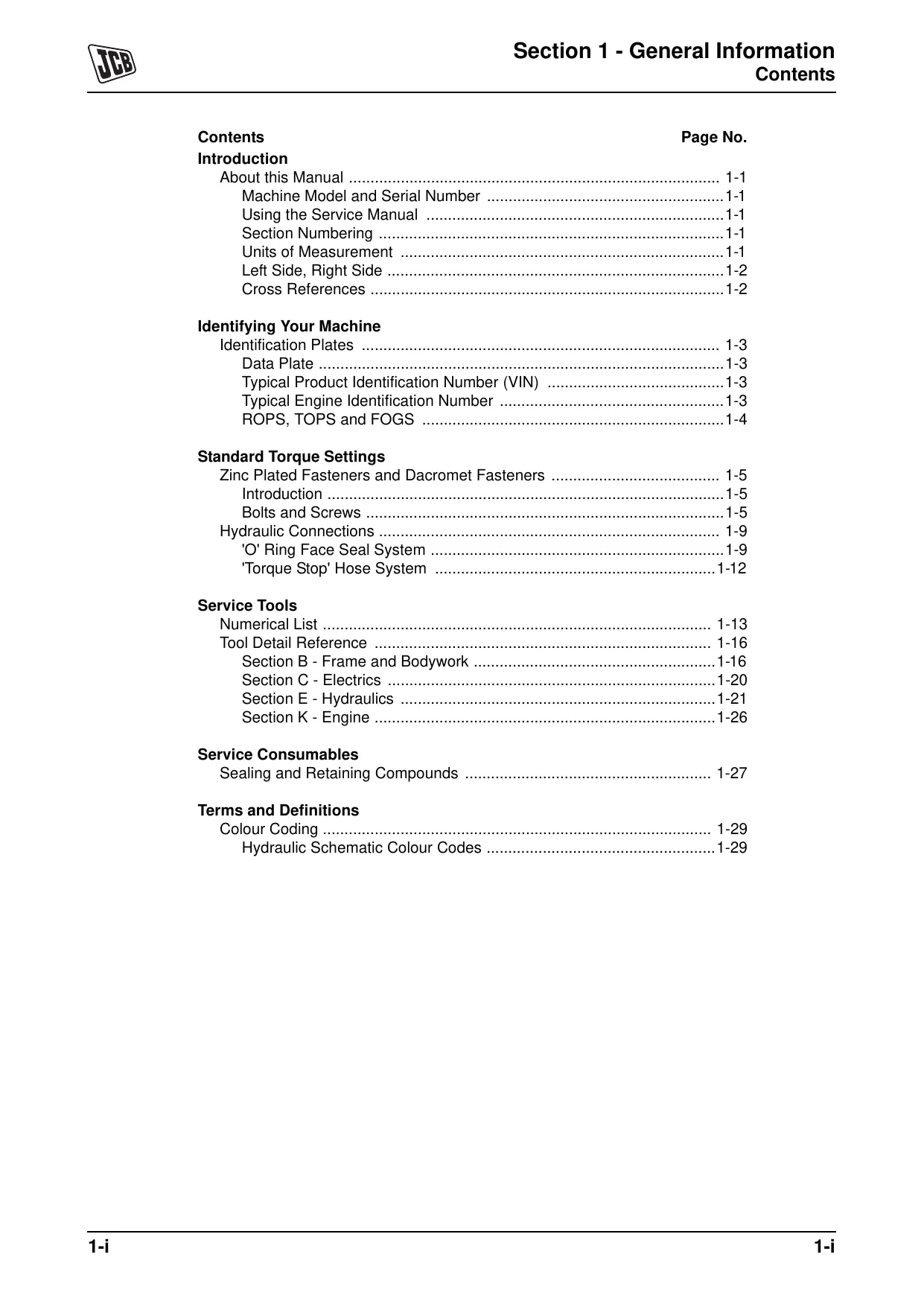 JCB 8025Z, 8030Z, 8035Z compact excavator manual Preview image 3