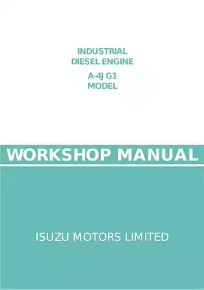 Isuzu Motors Limited industrial diesel engine A-4J G1 workshop manual
