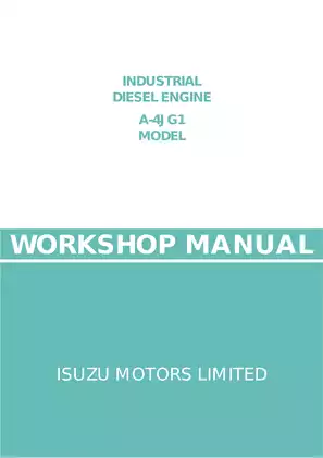 Isuzu A-4JG1 Industrial Diesel Engine Workshop Manual