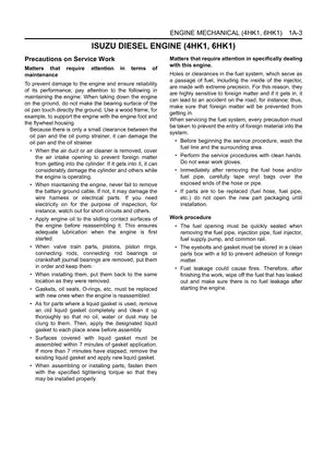 Isuzu Workshop Manual for 4HK1 and 6HK1 Diesel Engines Preview image 4