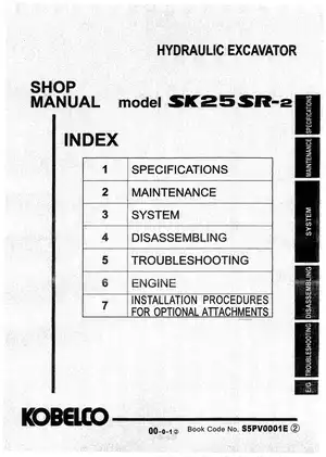 Kobelco SK25SR-2 hydraulic excavator shop manual Preview image 1