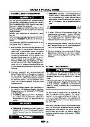 Kobelco SK30SR-2 & SK35SR-2 Hydraulic Excavator Service Manual Preview image 3