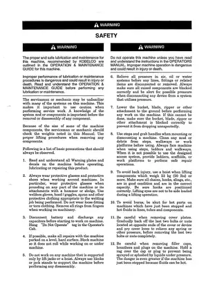 Kobelco SK115SR-1ES, SK135SR-1ES, SK135SRLC-1ES, SK135SRL-1ES excavator manual Preview image 2