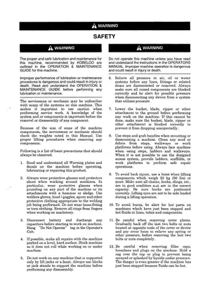 Kobelco SK200-6E, SK200LC-6E, SK210-6E, SK210-6ES, SK210LC-6E, SK210LC-6ES, SK210NLC-6ES excavator manual Preview image 2