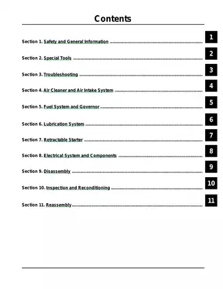 Kohler Command Service Manual - Comprehensive Guide for CV11-16, CV460-465, & CV490-495 Engines Preview image 2