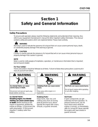 Kohler Command CV17-745 Engine Service Manual Preview image 3