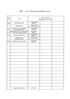 Kobelco SK60 Hydraulic Excavator Shop Manual - Maintenance and Repair Guide Preview image 5