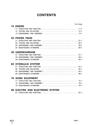 Komatsu D68E-1 Bulldozer Service Manual Preview image 3