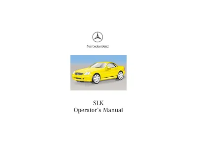 Preview: 2000–2004 Mercedes-Benz SLK Series Operator's Manual (SLK 230 Kompressor, SLK 320) (P/N 1705841896)