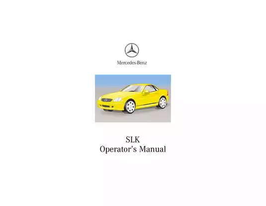 2001 Mercedes-Benz SLK 230 Kompressor, SLK 320 operator´s manual Preview image 1