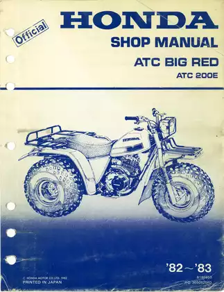 Honda ATC200E Big Red Shop Manual - Comprehensive Maintenance & Repair Guide