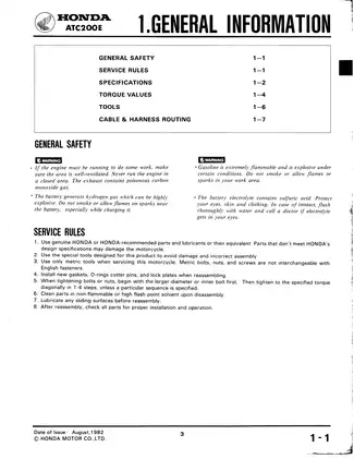 1982-1983 Honda ATC200E, Big Red, 3- wheeler shop manual Preview image 4