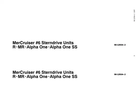 Mercruiser Sterndrive Units R, MR, Alpha One Alpha One SS Number 6, service manual Preview image 2