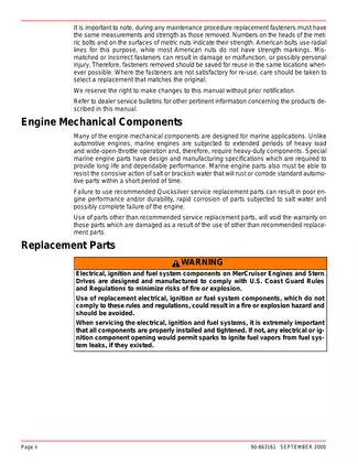 Mercury Mercruiser Gasoline Engine 496CID/8.1L Sterndrive Inboard No 30 service manual Preview image 3
