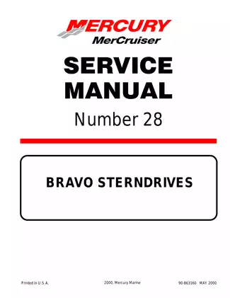 Mercury Mercruiser Marine engine Number 28 Bravo Sterndrive repair manual Preview image 1