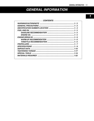 Suzuki Outboard Motor DF9.9/15 2003 Service Manual Preview image 5