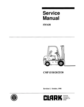 Clark Forklift Service Manual SM 638 (1998)
