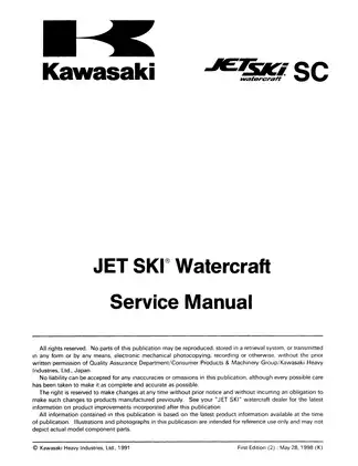 1991 Kawasaki JL650-A1 SC Jet-Ski service manual Preview image 3