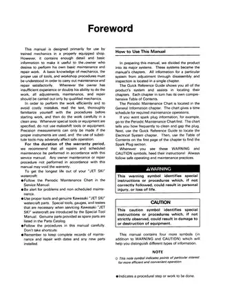 Kawasaki JET SKI Watercraft Service Manual (JL650-A1) - Ultimate Maintenance Guide Preview image 5