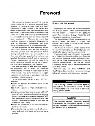 1995 Kawasaki Jet Ski 900ZXi, 750ZXi service manual Preview image 5