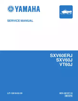 Yamaha SXV60ERJ Service Manual - Comprehensive Guide for Maintenance and Repairs Preview image 1