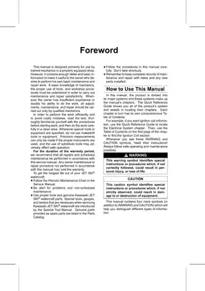 Kawasaki STX-12F Jet Ski Watercraft Service Manual Preview image 5