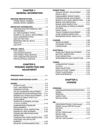 2005-2008 Yamaha RS90, RS90R, RSG90, RS90M, RST90, RST90TF snowmobile manual Preview image 2