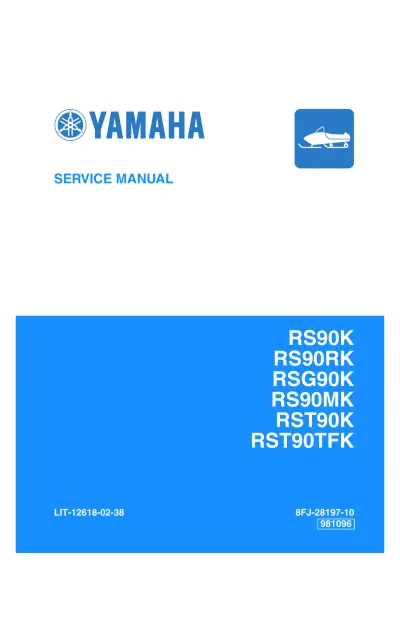 Preview: 2007 Yamaha RS90K, RS90RK, RSG90K, RS90MK, RST90K, RST90TFK Snowmobile Service Manual (P/N LIT-12618-02–38)