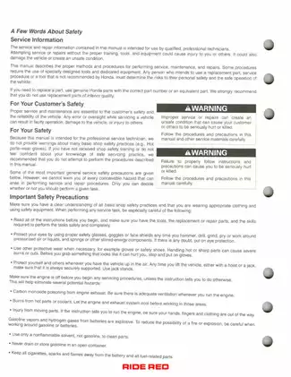 Honda CRF80F and CRF100F Service Manual (2004-2009) - Essential Repair Guide Preview image 2
