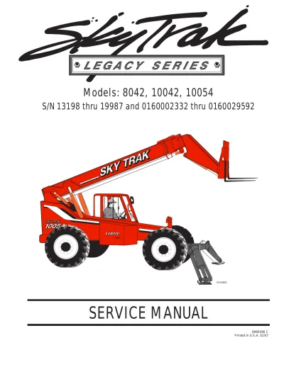 Preview: JLG 8042, 10042, and 10054 Telehandler Service Manual (P/N 8990396 C)