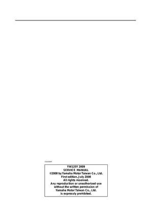 2009 Yamaha YW125Y, Zuma 125 scooter service manual Preview image 2