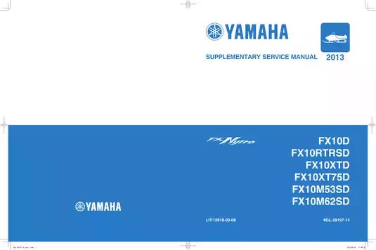 2013 Yamaha FX NYTRO, MTX 153, MTX162, RTX, XTX, XTX, 1.75 snowmobile service manual Preview image 1