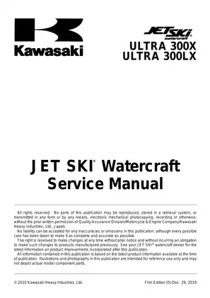 Kawasaki JET SKI ULTRA 300X 300LX Service Manual Preview image 5