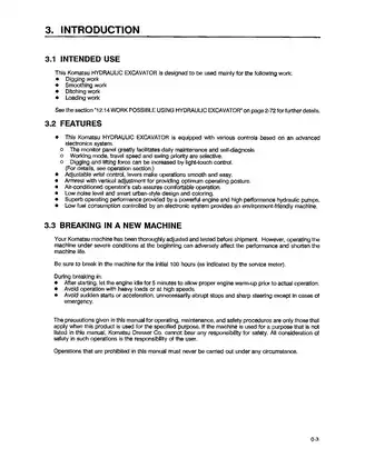 Komatsu PC200-6, PC200LC-6, PC210LC-6, PC220LC-6, PC250LC-6 hydraulic excavator operation and maintenance manual Preview image 5