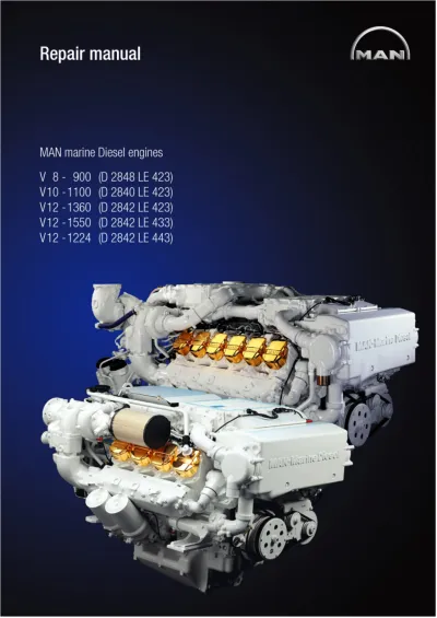 Preview: MAN Marine Diesel Engine Service Manual for V8, V10, V12 Models (P/N 51.99598-8123)