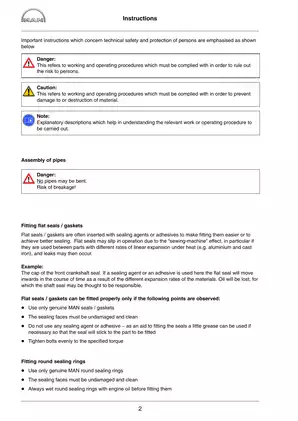 MAN Marine Diesel Engine Service Manual for V8, V10, V12 Models Preview image 4