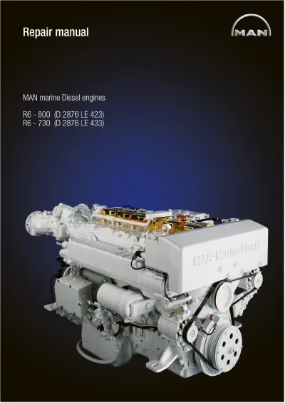 Preview: 2005–2006 MAN D2876 LE 423 & D2876 LE 433 Marine Diesel Engine Repair Manual (P/N 51.99598–8166)