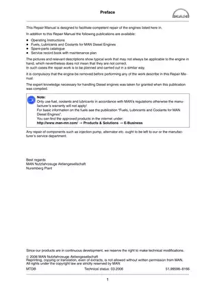 MAN Marine R6-800, D 2876, LE 423, R6-730, D 2876, LE 433 diesel engine repair manual Preview image 3