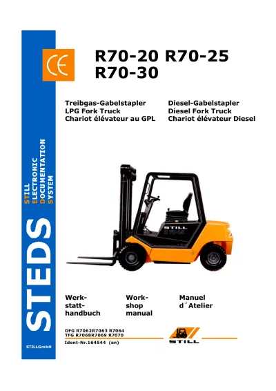 Preview: STILL R70-20, R70-25, R70-30, R70-35 Diesel & LPG Fork Trucks 2000 Workshop Manual (P/N 164544)
